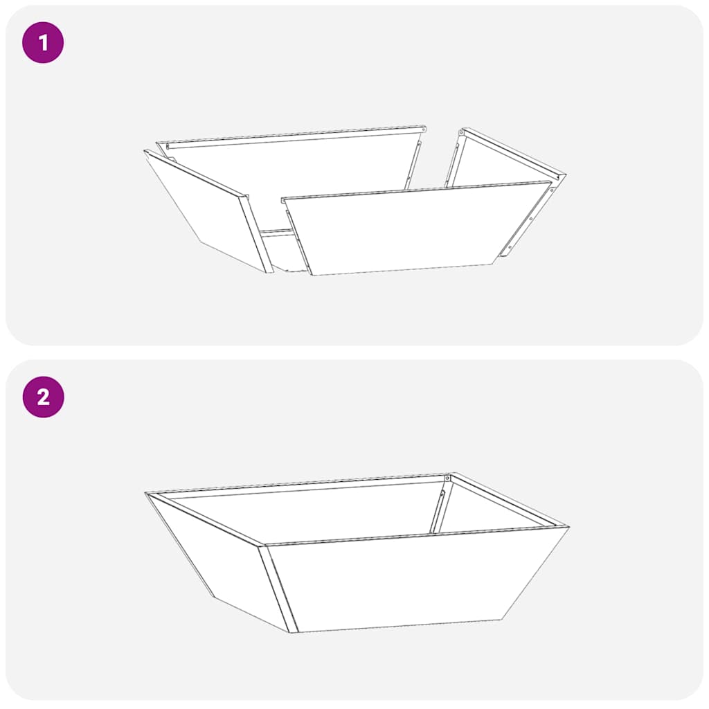 vidaXL Γλάστρα Κήπου Μαύρο 50 x 50 x 15 cm Ψυχρής έλασης χάλυβας