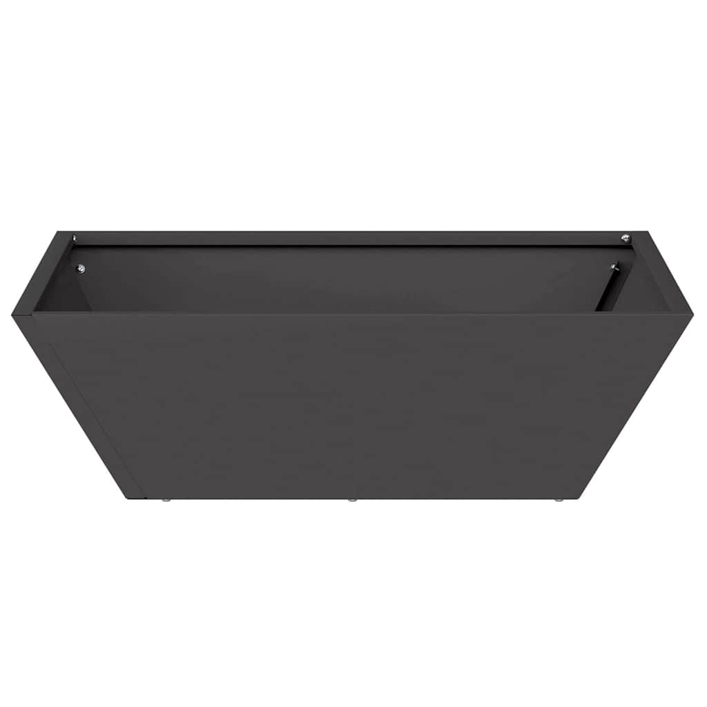 vidaXL Γλάστρα Κήπου 5 pcs Μαύρο 50 x 50 x 15 cm Ψυχρής έλασης χάλυβας
