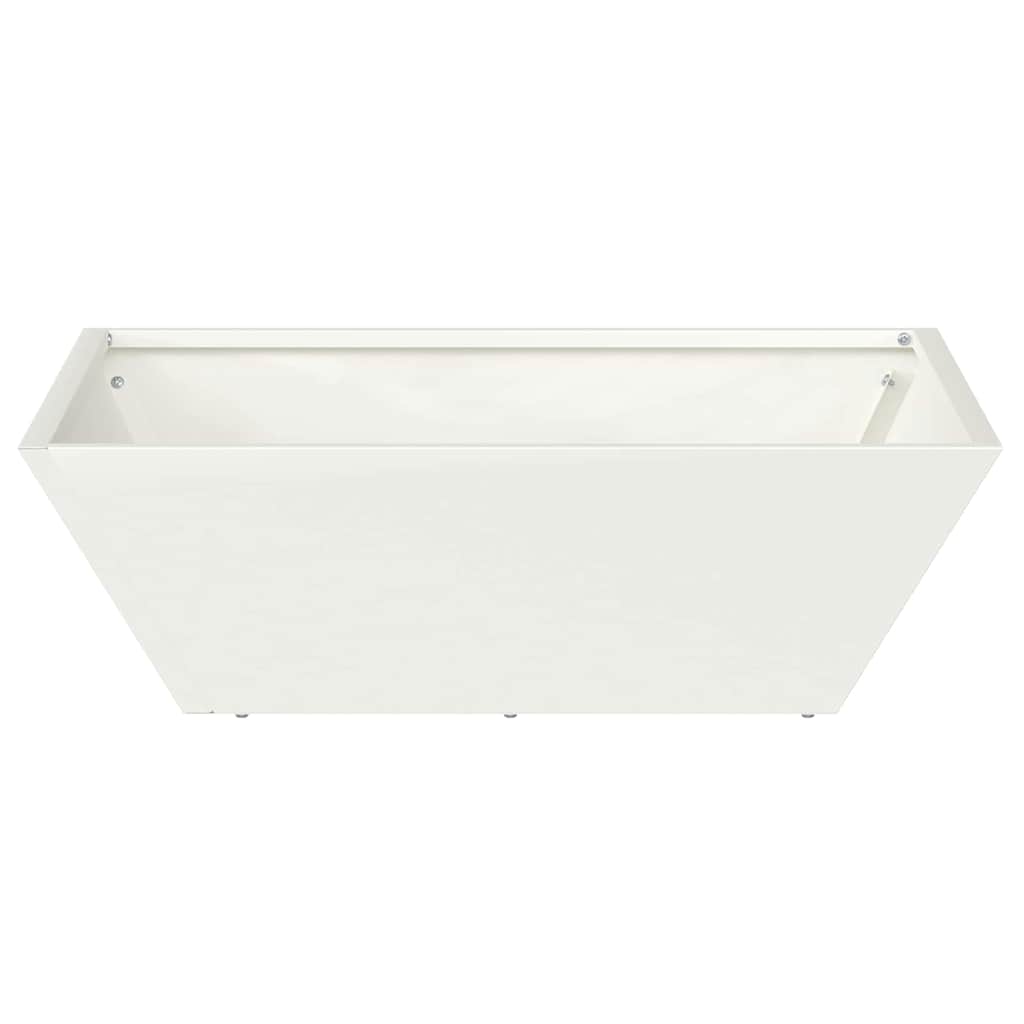 vidaXL Γλάστρα Κήπου 5 pcs Λευκό 50 x 50 x 15 cm Ψυχρής έλασης χάλυβας