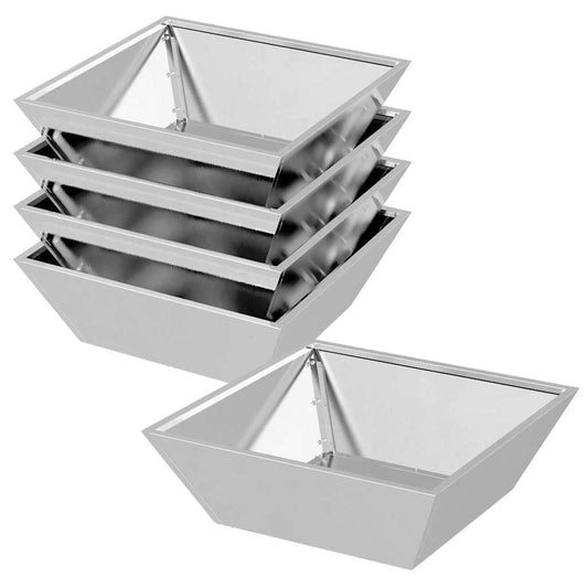vidaXL Γλάστρα Κήπου 5 τμχ. Ασημί 50 x 50 x 15 cm Ανοξείδωτο ατσάλι