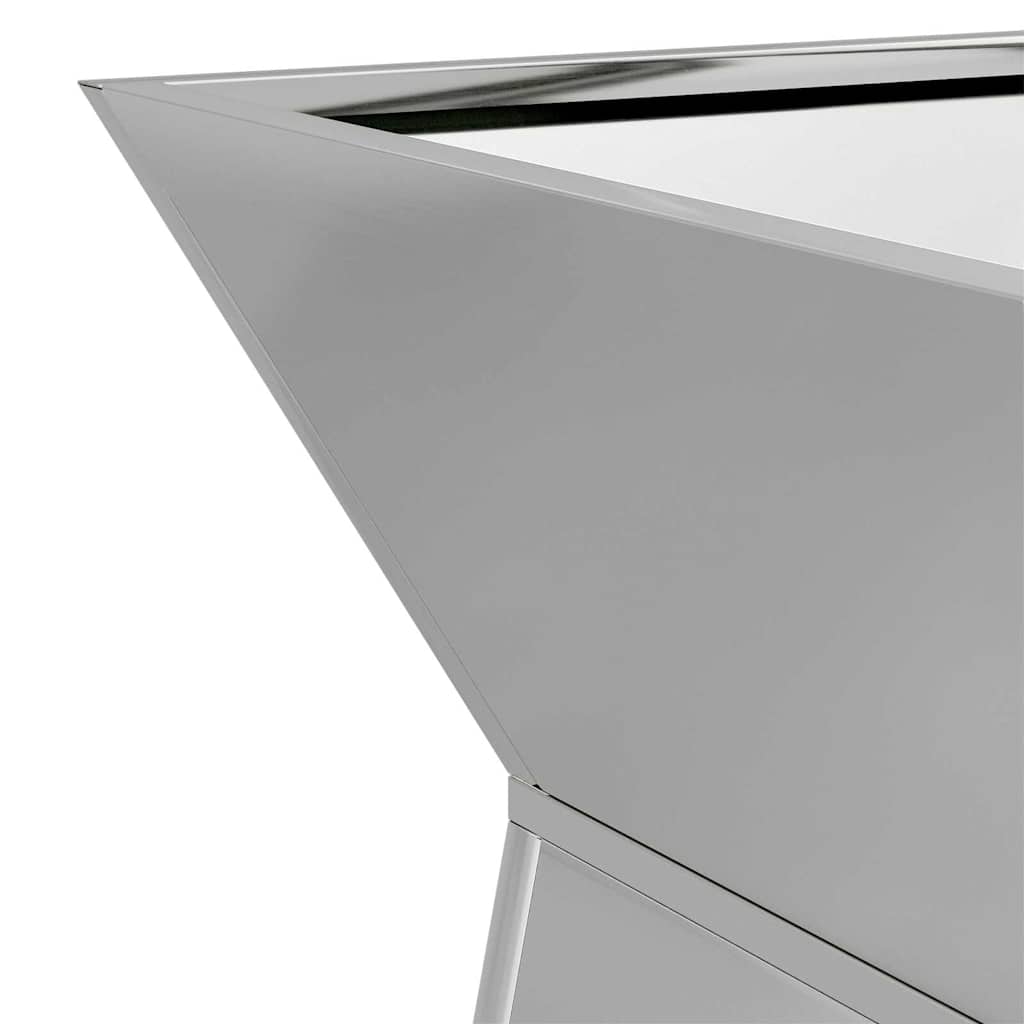 vidaXL Γλάστρα Πυλώνας Ασημί 35 x 35 x 73 εκ.