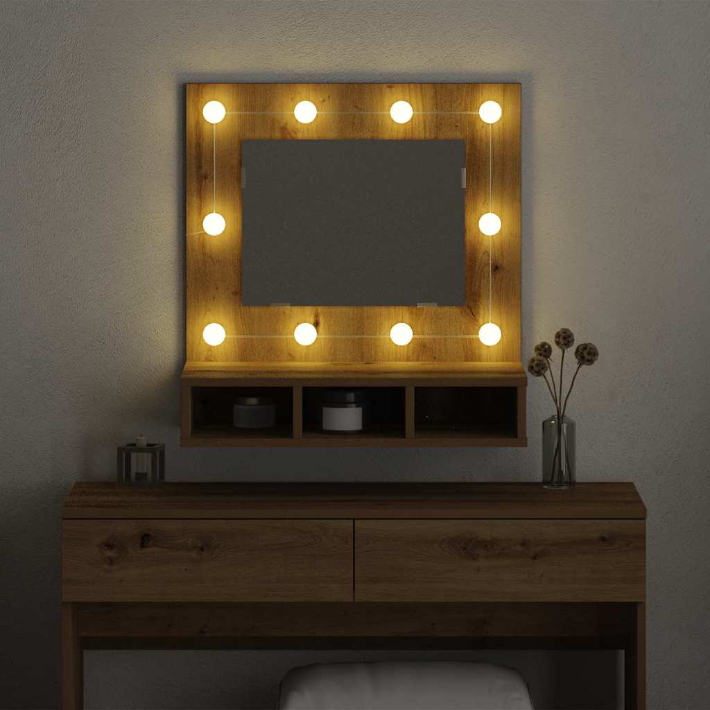 vidaXL Ντουλάπα Καθρέφτη με ράφι Artisan Oak 60 x 31,5 x 62 εκ