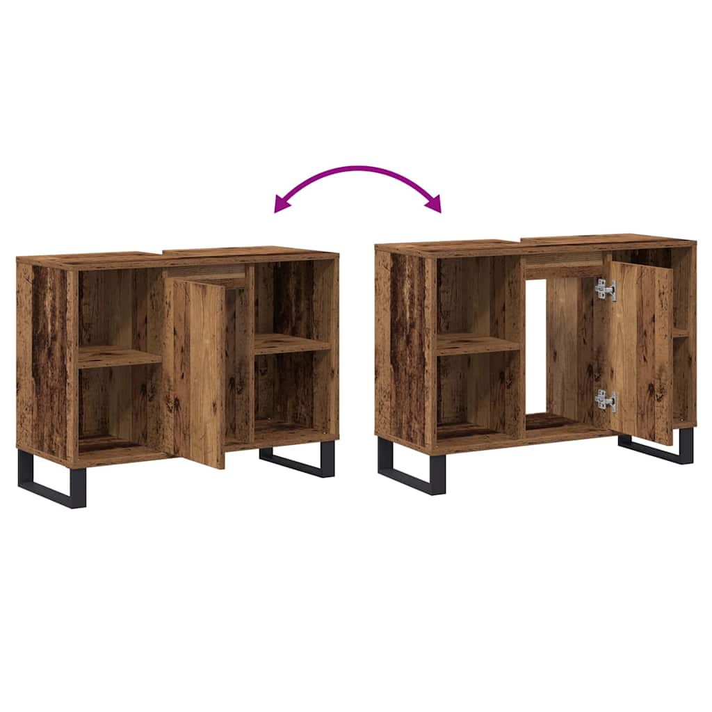 vidaXL Ντουλάπι Μπάνιου Παλιό Ξύλο 80 x 33 x 60 εκ Επεξεργασμένο ξύλο