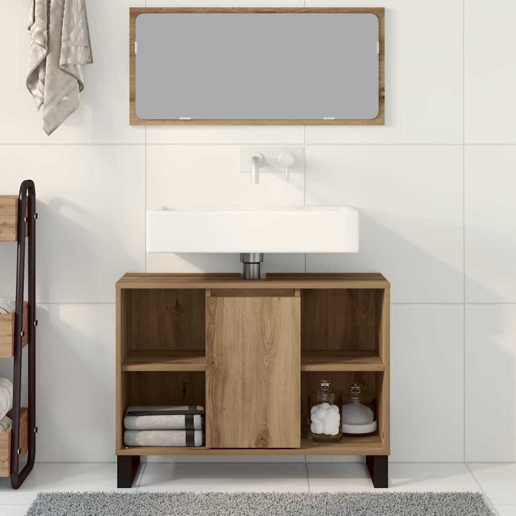 vidaXL Ντουλάπι Μπάνιου Artisan Oak 80 x 33 x 60 εκ Επεξεργασμένο ξύλο