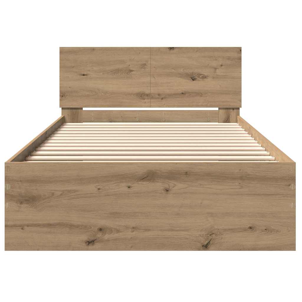 vidaXL Σκελετός Κρεβατιού με κεφαλάρι Artisan Oak 203 x 104 x 70 εκ