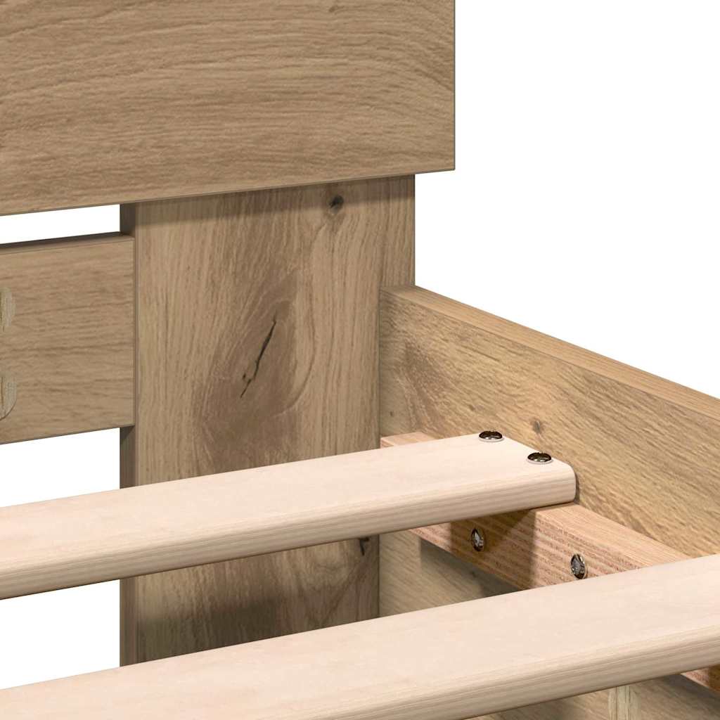 vidaXL Σκελετός Κρεβατιού με κεφαλάρι Artisan Oak 193 x 125 x 70 εκ