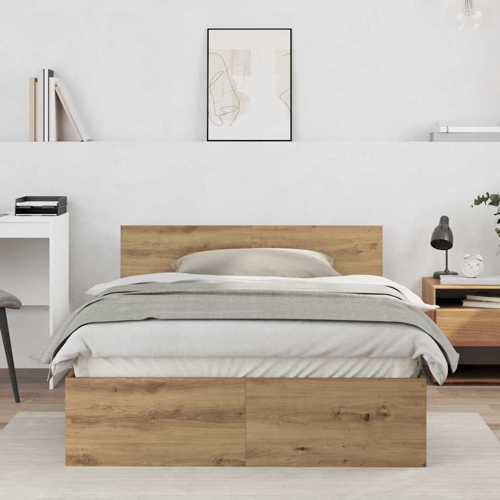 vidaXL Σκελετός Κρεβατιού με κεφαλάρι Artisan Oak 193 x 125 x 70 εκ