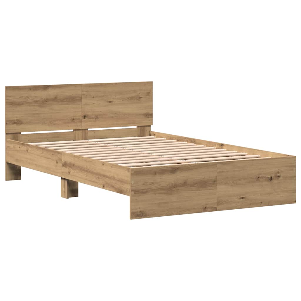vidaXL Σκελετός Κρεβατιού με κεφαλάρι Artisan Oak 193 x 125 x 70 εκ