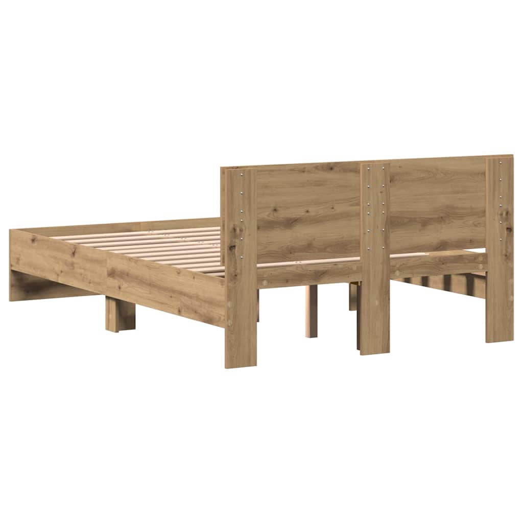 vidaXL Σκελετός Κρεβατιού με κεφαλάρι Artisan Oak 193 x 125 x 70 εκ