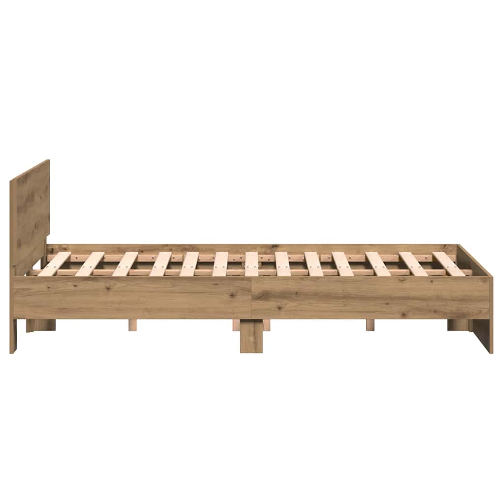 vidaXL Σκελετός Κρεβατιού με κεφαλάρι Artisan Oak 193 x 125 x 70 εκ