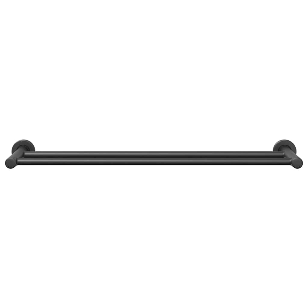 vidaXL Ράφι Πετσέτας Μαύρο 61 x 14,5 x 5 εκ Ανοξείδωτο ατσάλι