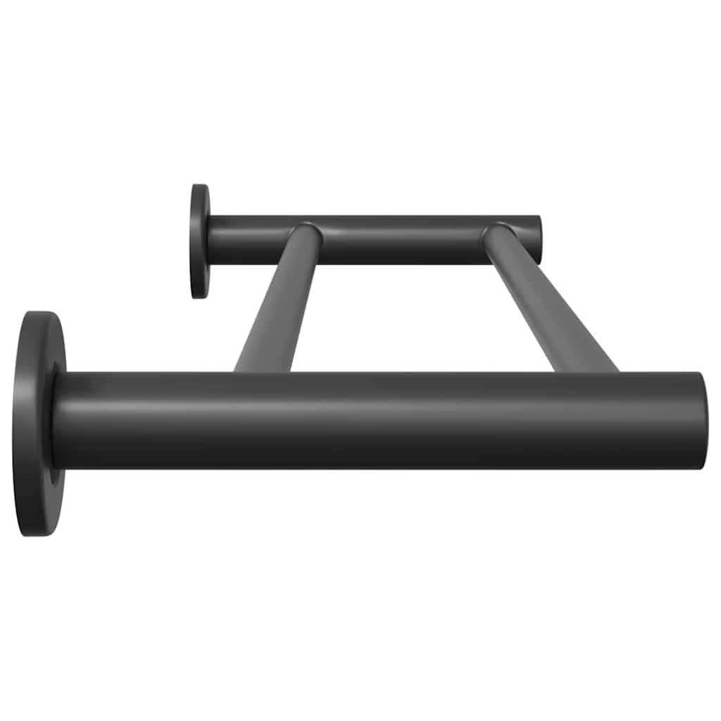 vidaXL Ράφι Πετσέτας Μαύρο 61 x 14,5 x 5 εκ Ανοξείδωτο ατσάλι