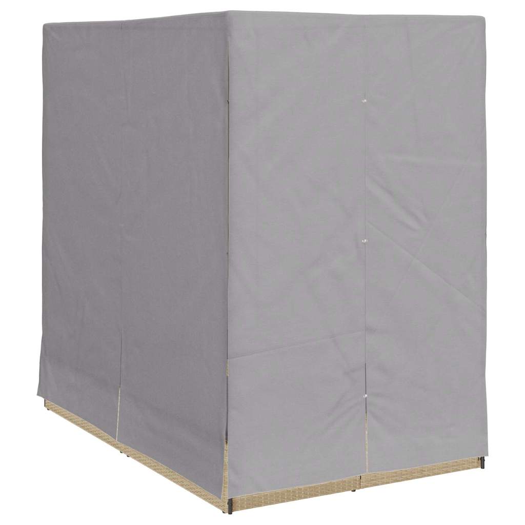 vidaXL Διπλή ξαπλώστρα Γκρι 205 x 129 x 200 εκ συνθετικό ρατάν