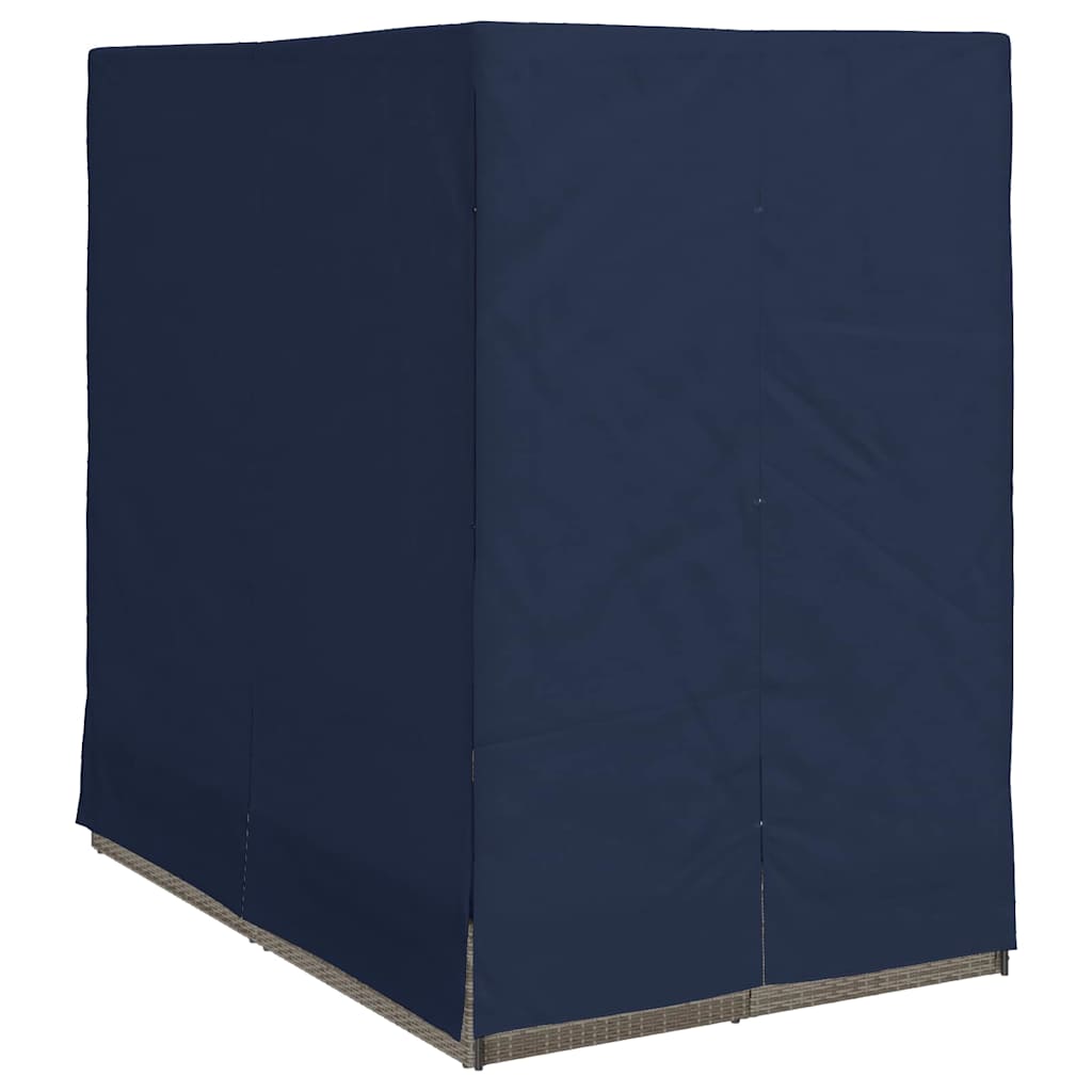vidaXL Διπλή ξαπλώστρα Μαύρο 205 x 129 x 200 εκ συνθετικό ρατάν