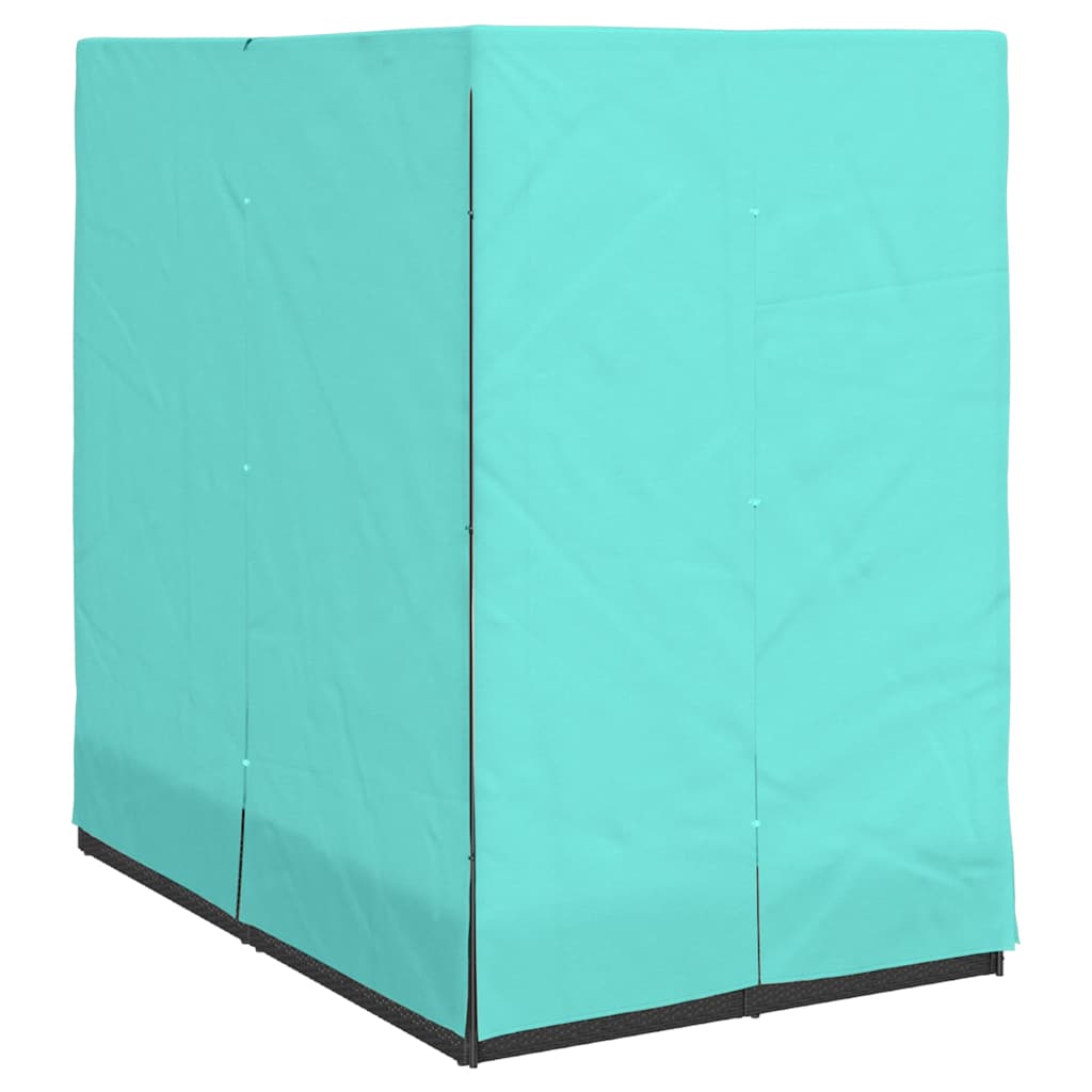 vidaXL Διπλή ξαπλώστρα Τιρκουάζ 205 x 129 x 200 εκ συνθετικό ρατάν