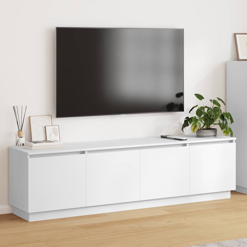 vidaXL Ντουλάπι TV με led Λευκό 180 x 38 x 49 εκ Επεξεργασμένο ξύλο