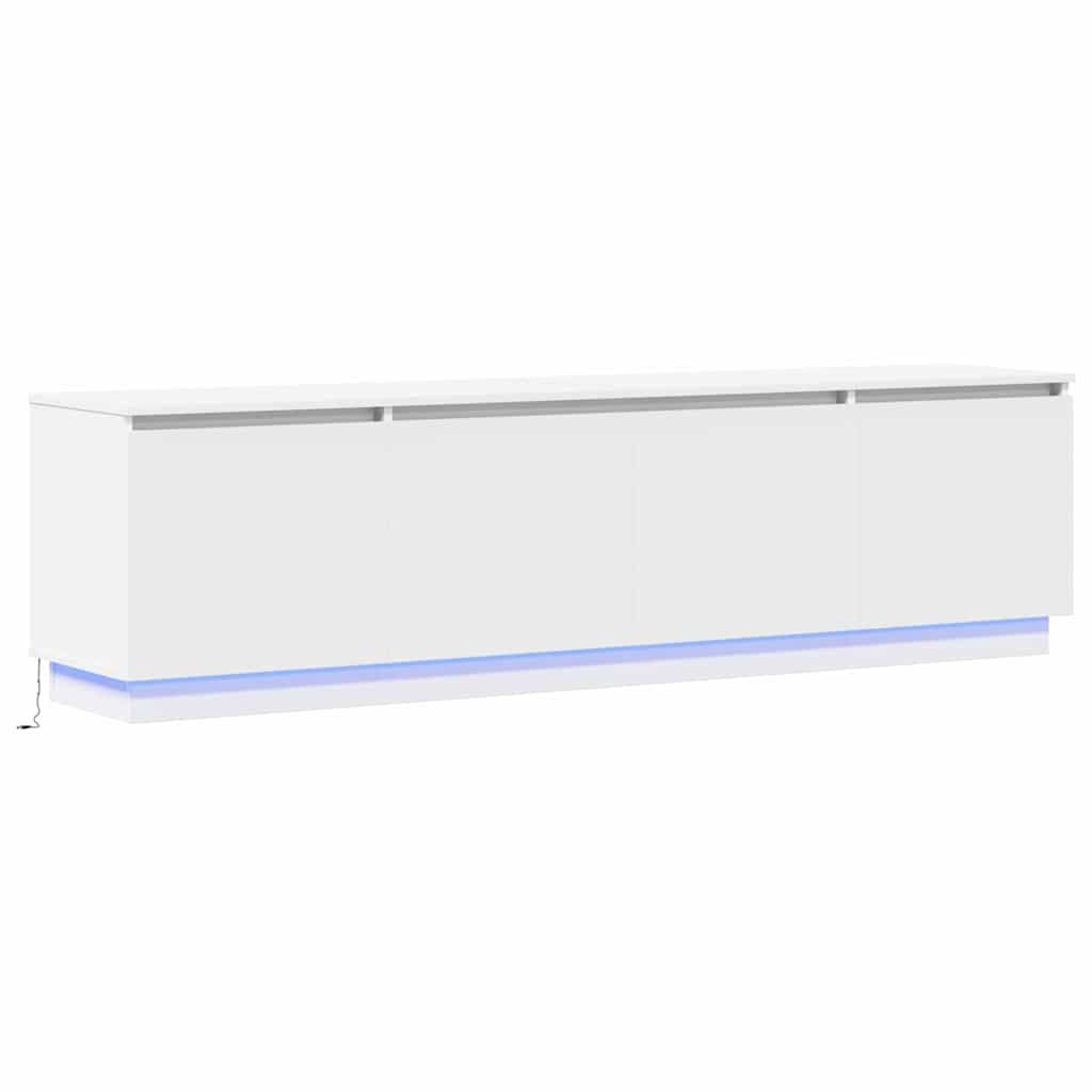 vidaXL Ντουλάπι TV με led Λευκό 180 x 38 x 49 εκ Επεξεργασμένο ξύλο
