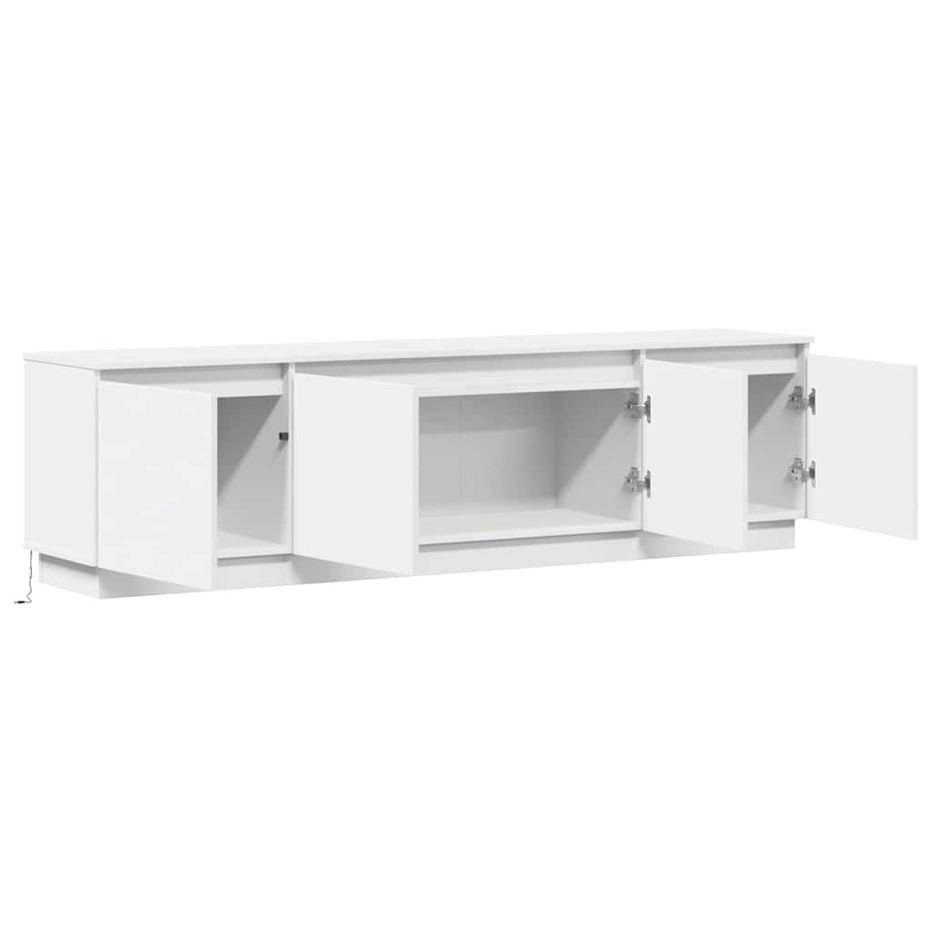 vidaXL Ντουλάπι TV με led Λευκό 180 x 38 x 49 εκ Επεξεργασμένο ξύλο