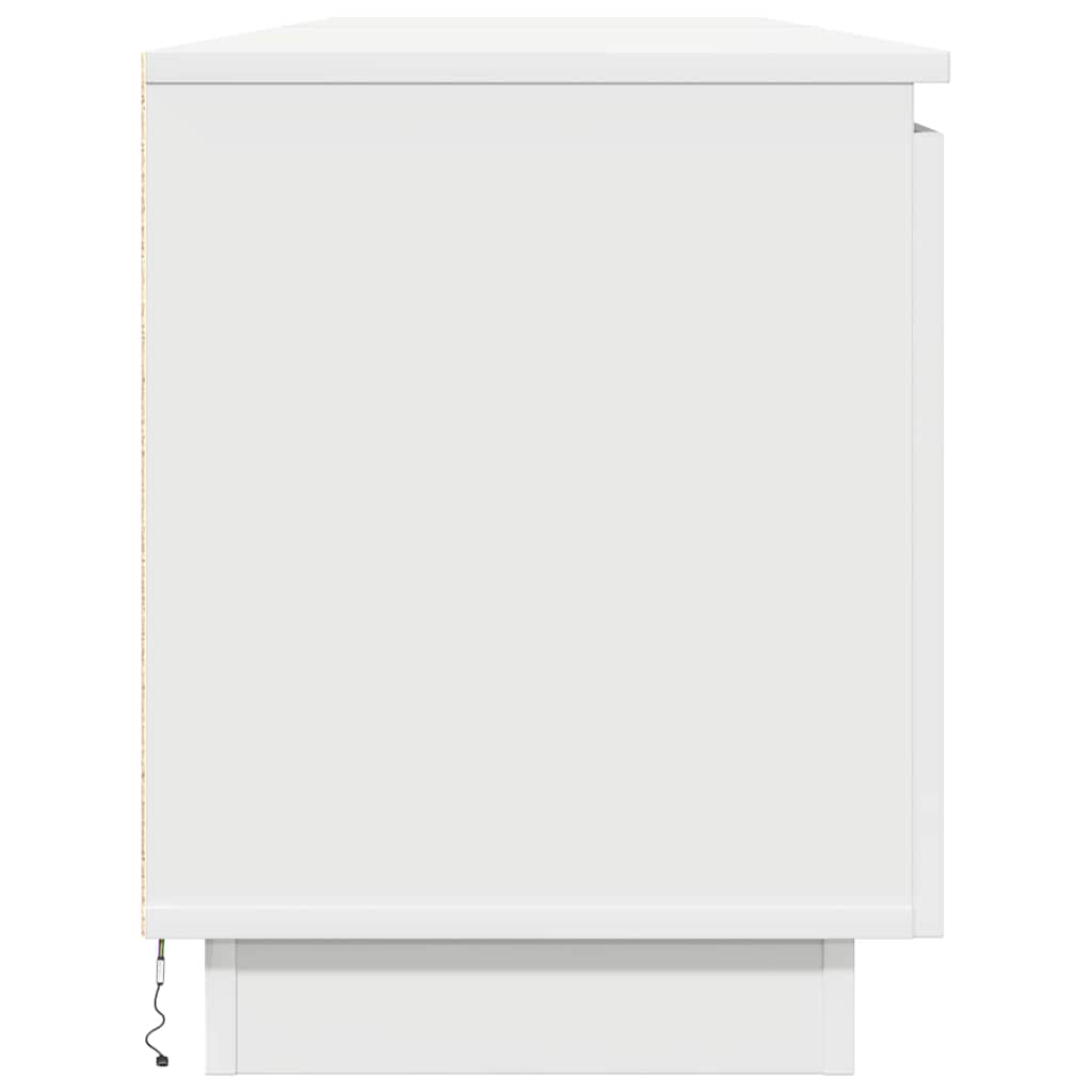 vidaXL Ντουλάπι TV με led Λευκό 180 x 38 x 49 εκ Επεξεργασμένο ξύλο