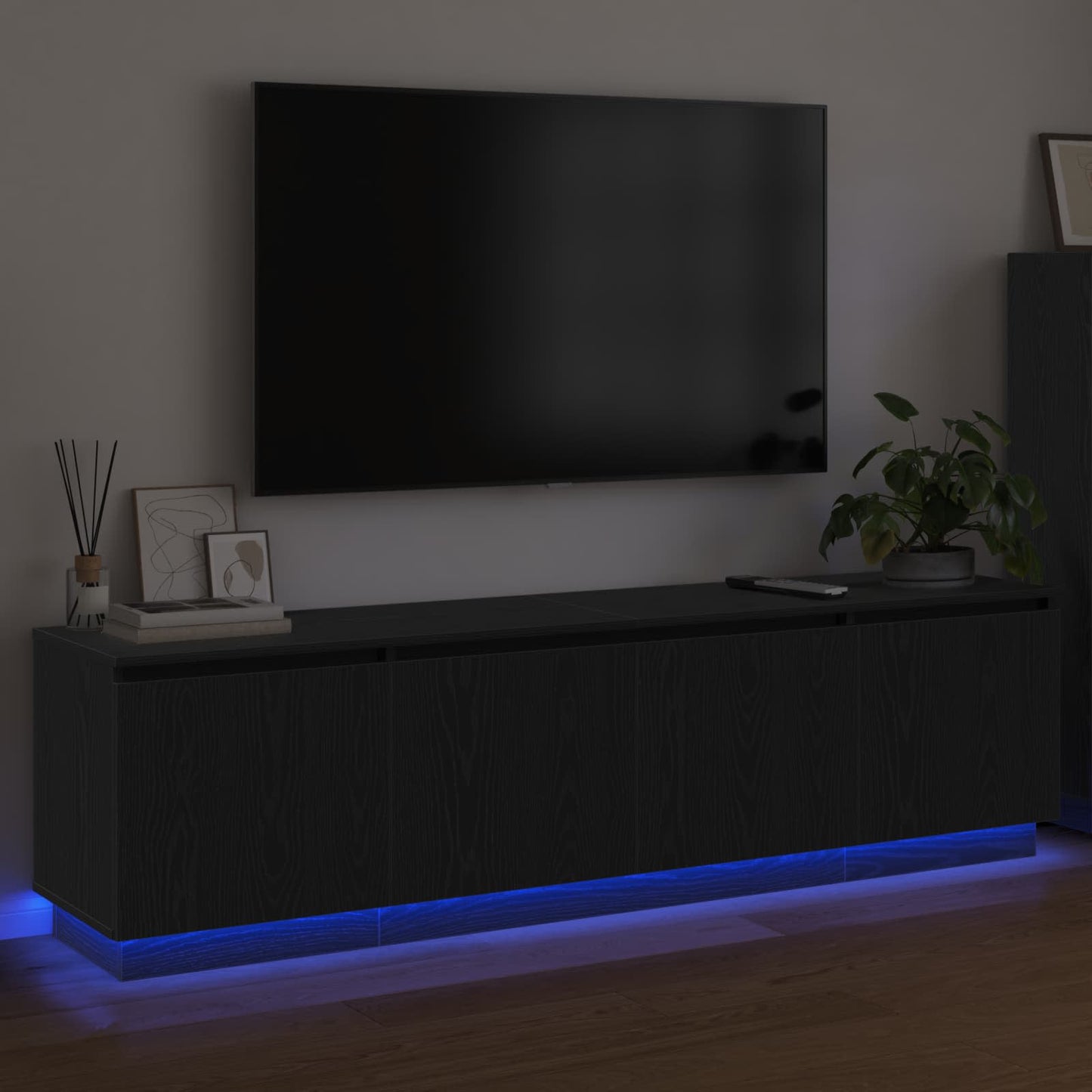 vidaXL Ντουλάπι TV Μαύρη Οξυά 180 x 38 x 49 εκ Επεξεργασμένο ξύλο