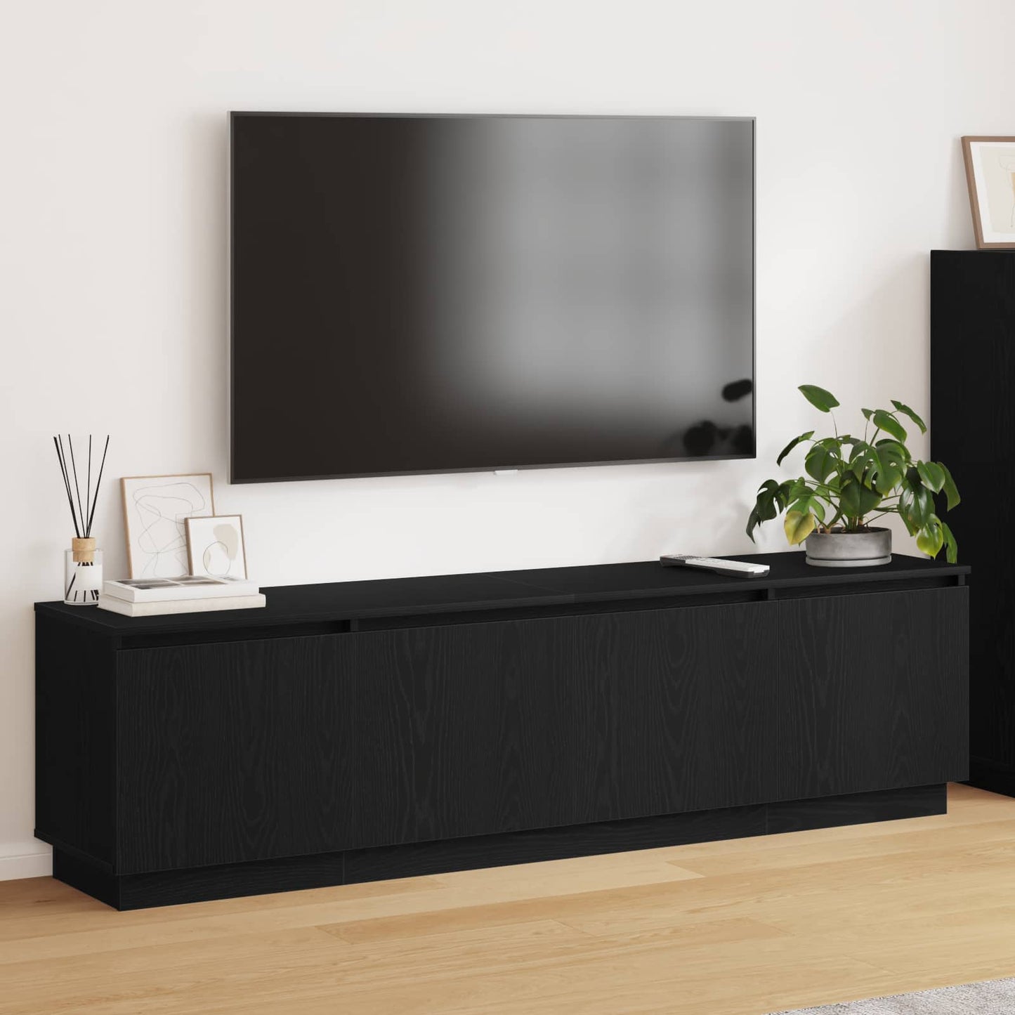 vidaXL Ντουλάπι TV Μαύρη Οξυά 180 x 38 x 49 εκ Επεξεργασμένο ξύλο