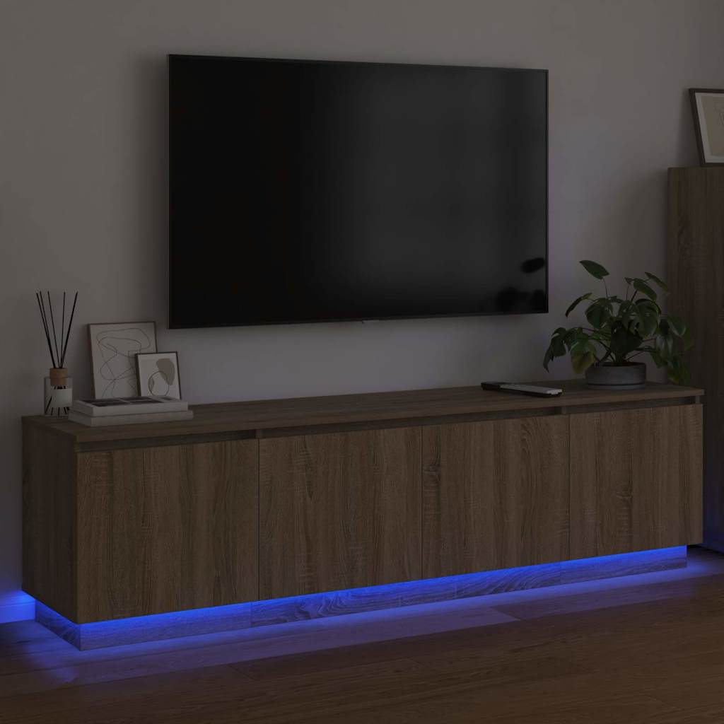 vidaXL Ντουλάπι τηλεόρασης με LED Σολονά Οξιά 180x38x49 εκ. Επεξεργασμένο ξύλο