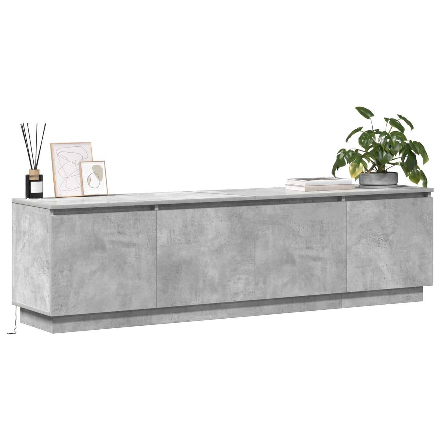 vidaXL Ντουλάπι TV 180 x 38 x 49 εκ Σκυρόδεμα Γκρι Επεξεργασμένο Ξύλο
