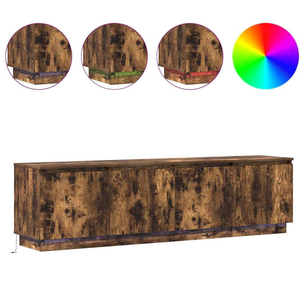 vidaXL Ντουλάπι TV Καπνιστό Δρύς 180 x 38 x 49 εκ Επεξεργασμένο ξύλο