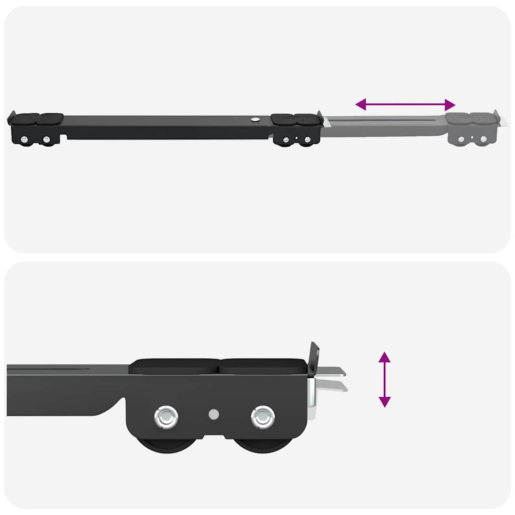 vidaXL Βάση Πλυντηρίου με Τροχούς 2 τεμ Μήκος 46-71 εκ. 300 κιλά