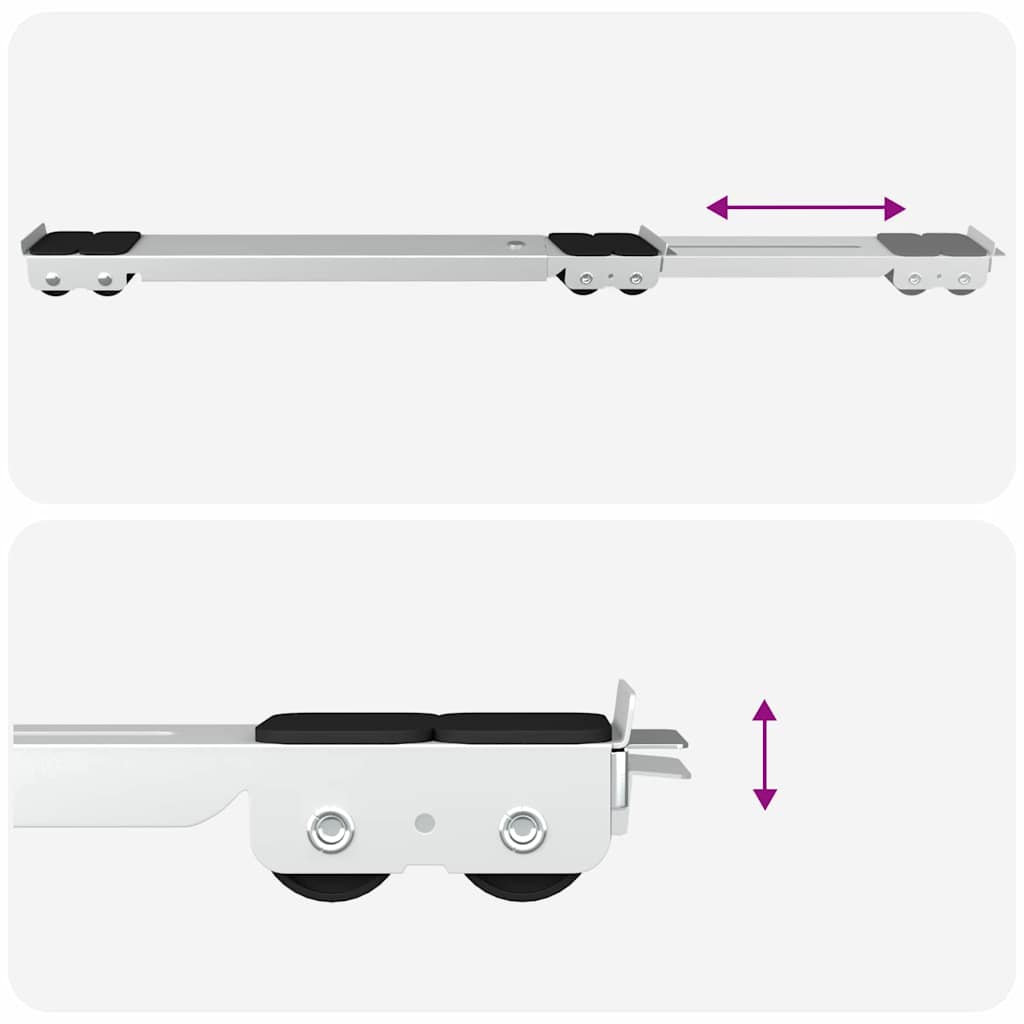 vidaXL Βάση Πλυντηρίου με Ρόδες 2 τεμάχια Μήκος 46-71 cm 300 kg