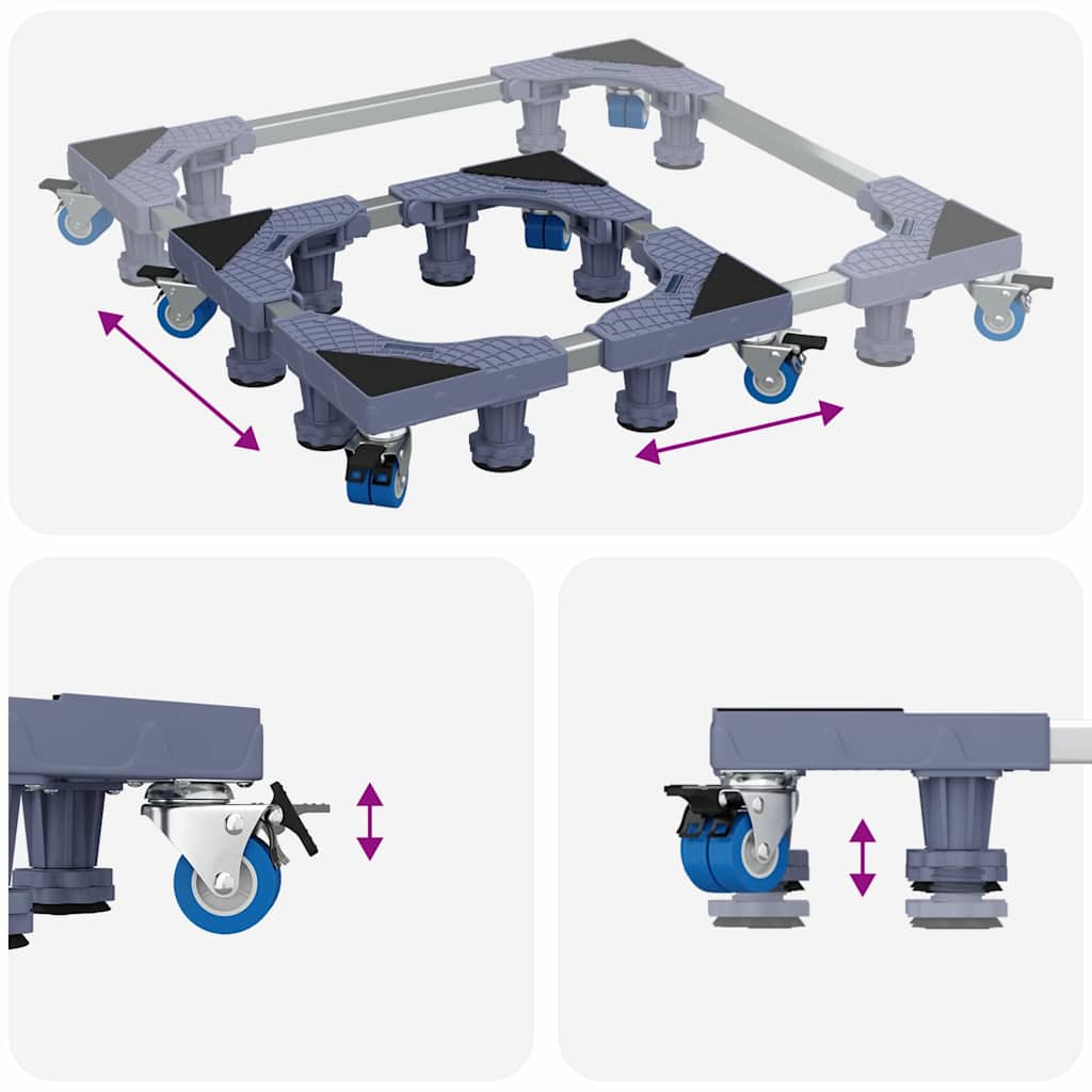 vidaXL Βάση Πλυντηρίου με Τροχούς Ρυθμιζόμενη 250 κιλά