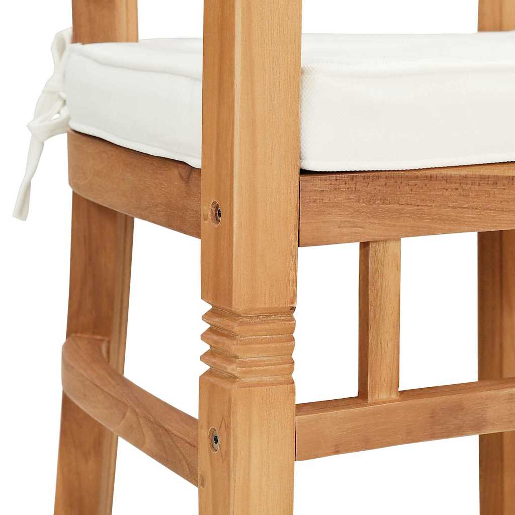vidaXL Καρέκλα με μαξιλάρι 2 pcs Καφέ 63 x 58 x 89 εκ. Στερεό Ξύλο Τίκ