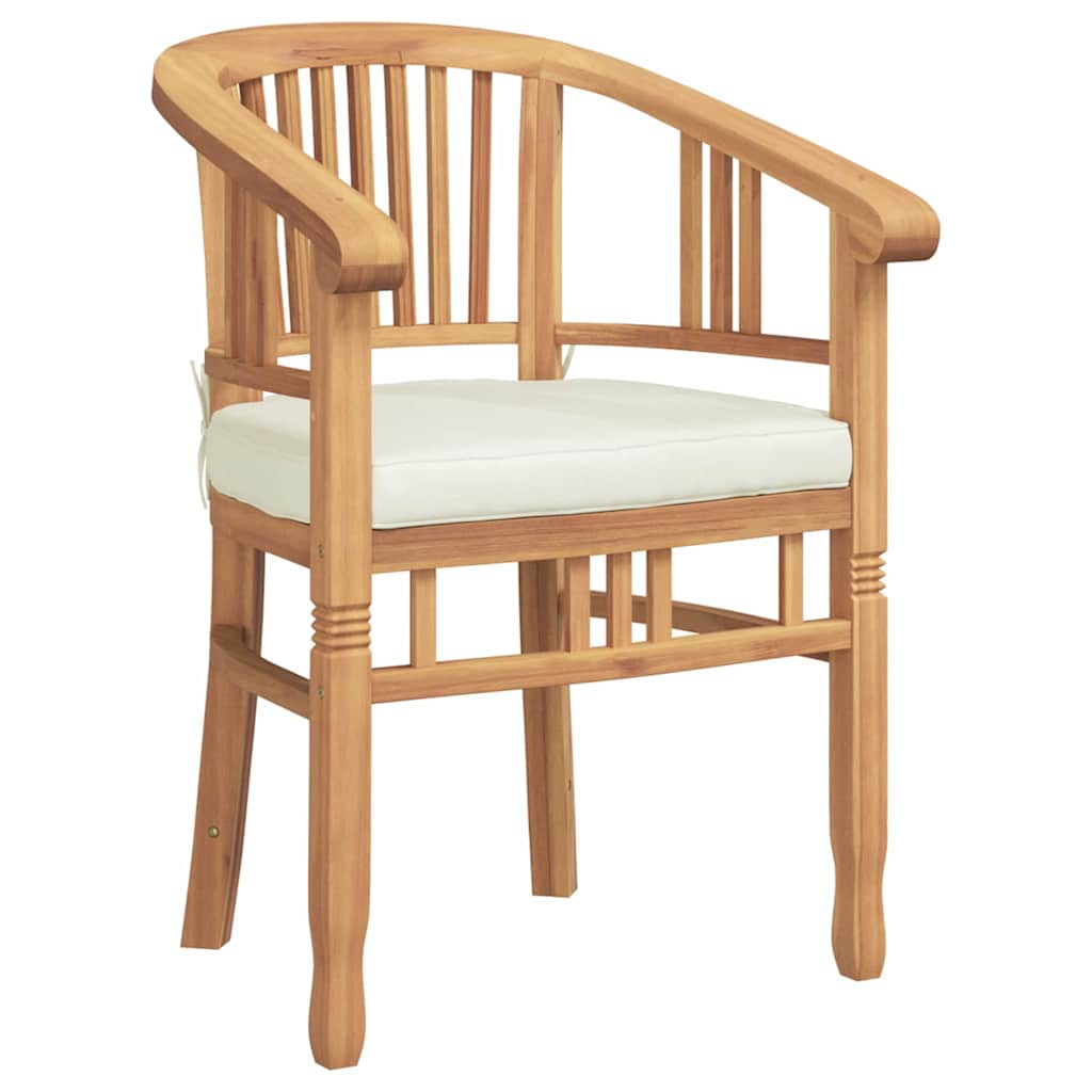 vidaXL Καρέκλα με μαξιλάρι 2 pcs Καφέ 63 x 58 x 89 εκ. Στερεό Ξύλο Τίκ