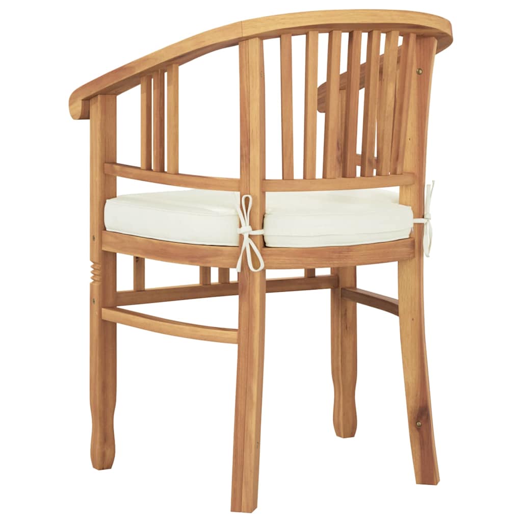 vidaXL Καρέκλα με μαξιλάρι 2 pcs Καφέ 63 x 58 x 89 εκ. Στερεό Ξύλο Τίκ