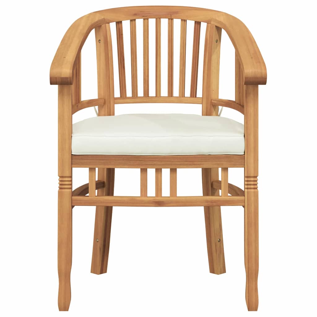 vidaXL Καρέκλα με μαξιλάρι 2 pcs Καφέ 63 x 58 x 89 εκ. Στερεό Ξύλο Τίκ