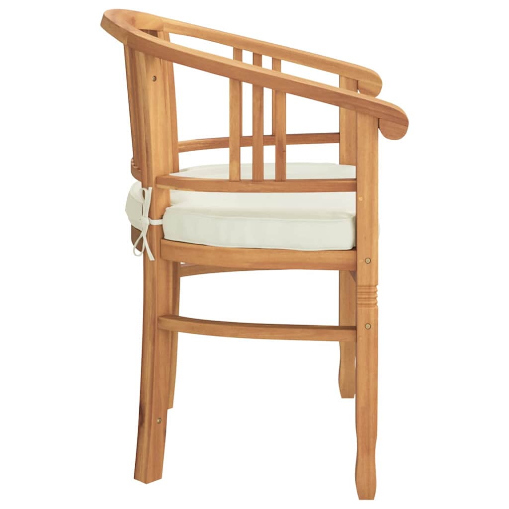 vidaXL Καρέκλα με μαξιλάρι 2 pcs Καφέ 63 x 58 x 89 εκ. Στερεό Ξύλο Τίκ