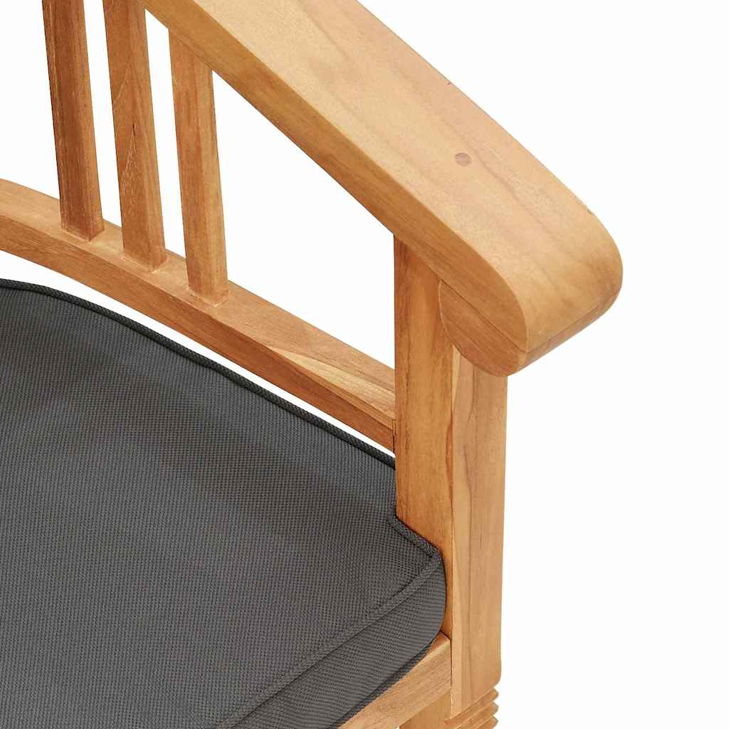 vidaXL Καρέκλα με μαξιλάρι 2 pcs Καφέ 63 x 58 x 89 εκ. Στερεό Ξύλο Τίκ
