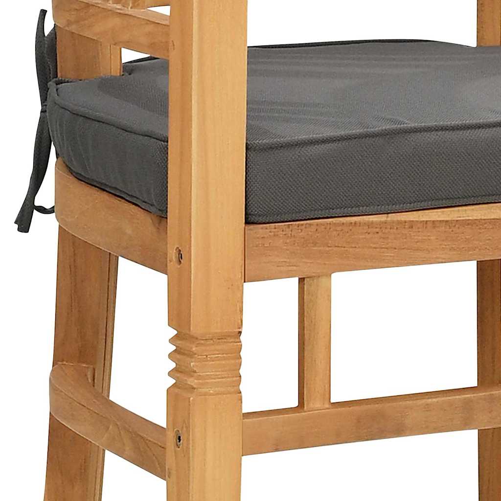 vidaXL Καρέκλα με μαξιλάρι 2 pcs Καφέ 63 x 58 x 89 εκ. Στερεό Ξύλο Τίκ