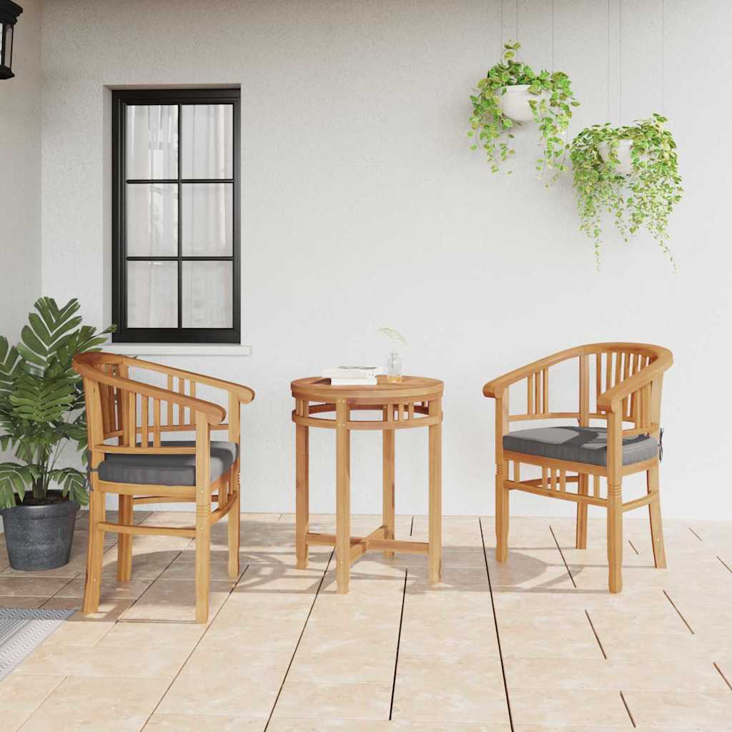vidaXL Καρέκλα με μαξιλάρι 2 pcs Καφέ 63 x 58 x 89 εκ. Στερεό Ξύλο Τίκ
