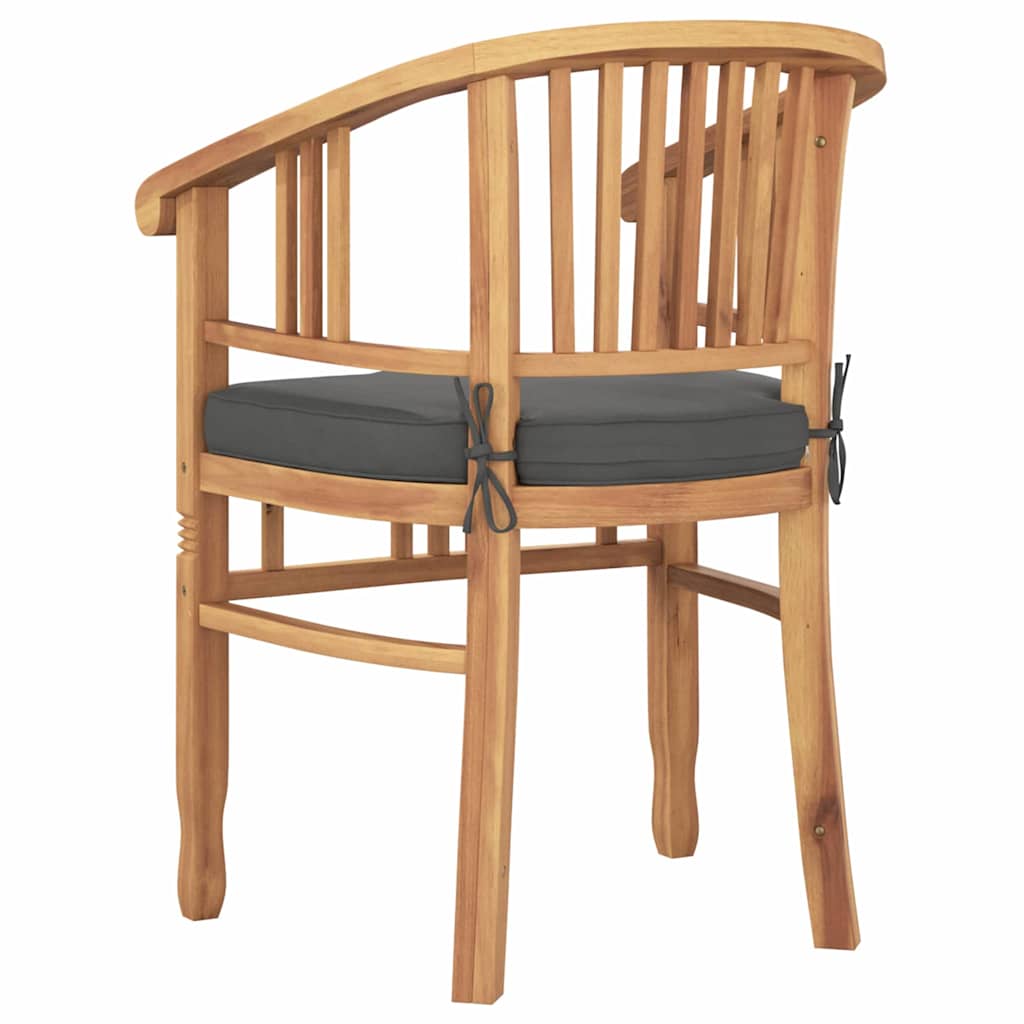 vidaXL Καρέκλα με μαξιλάρι 2 pcs Καφέ 63 x 58 x 89 εκ. Στερεό Ξύλο Τίκ