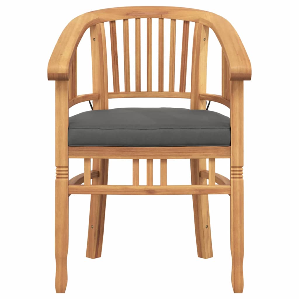 vidaXL Καρέκλα με μαξιλάρι 2 pcs Καφέ 63 x 58 x 89 εκ. Στερεό Ξύλο Τίκ