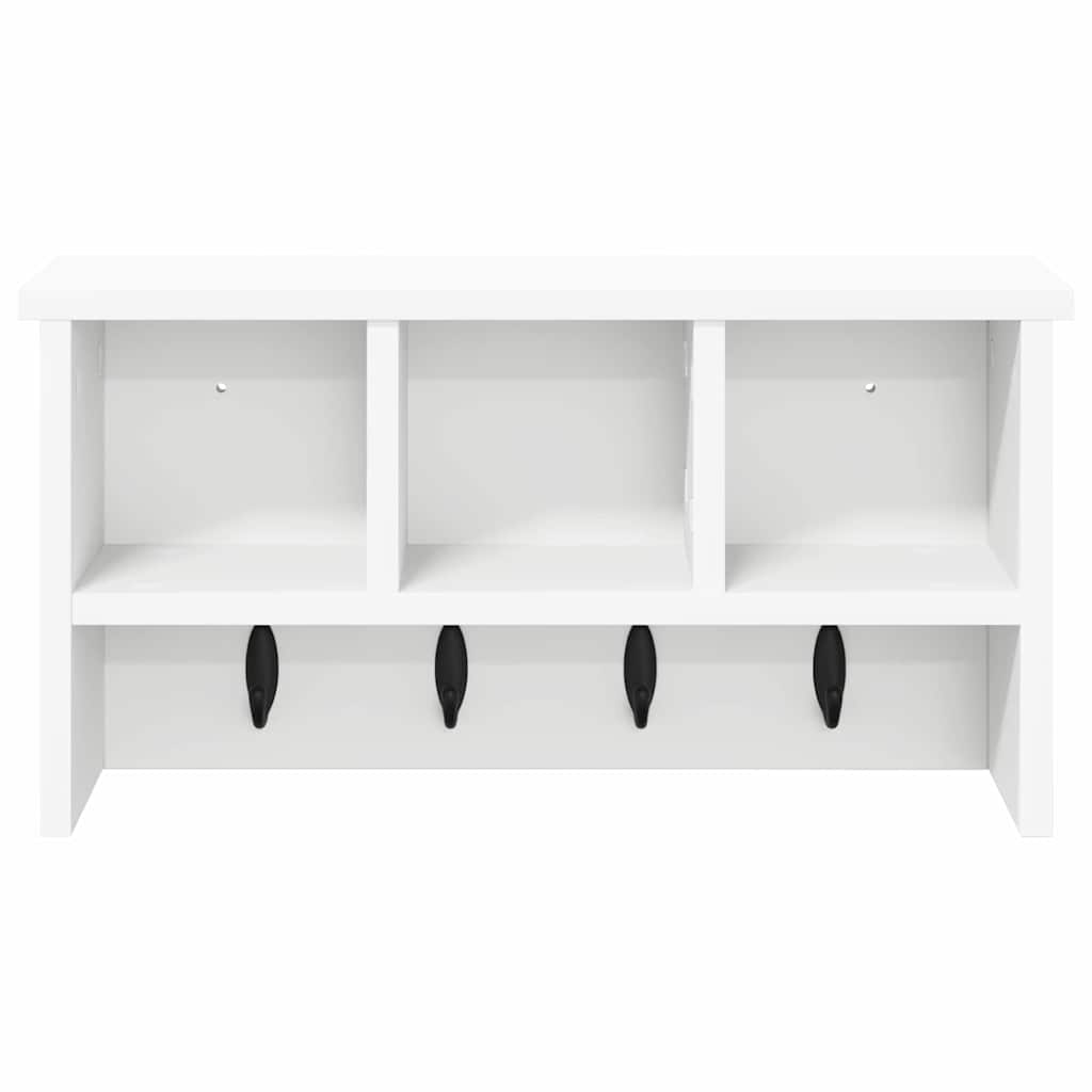 vidaXL Τοίχου Κρεμάστρα Επιτοίχιο Λευκό 50 x 16 x 26 εκ