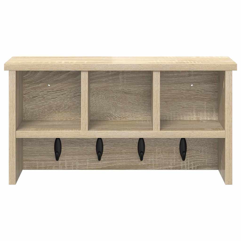 vidaXL Τοίχου Κρεμάστρα Επιτοίχιο Δρύς Sonoma 50 x 16 x 26 εκ
