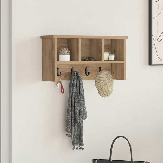 vidaXL Τοίχου Κρεμάστρα Επιτοίχιο Artisan Oak 50 x 16 x 26 εκ