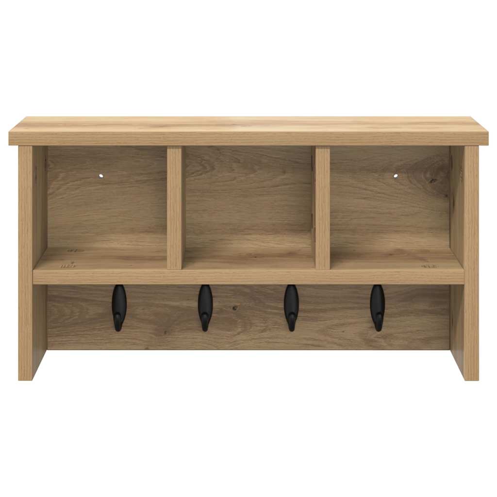 vidaXL Τοίχου Κρεμάστρα Επιτοίχιο Artisan Oak 50 x 16 x 26 εκ