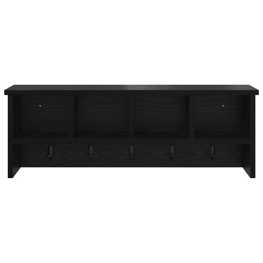 vidaXL Τοίχου Κρεμάστρα Επιτοίχιο Μαύρη Οξυά 75 x 16 x 26 εκ