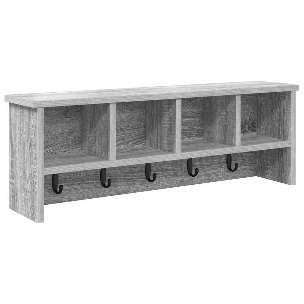 vidaXL Τοίχου Κρεμάστρα Γκρι sonoma 75 x 16 x 26 εκ Επεξεργασμένο ξύλο