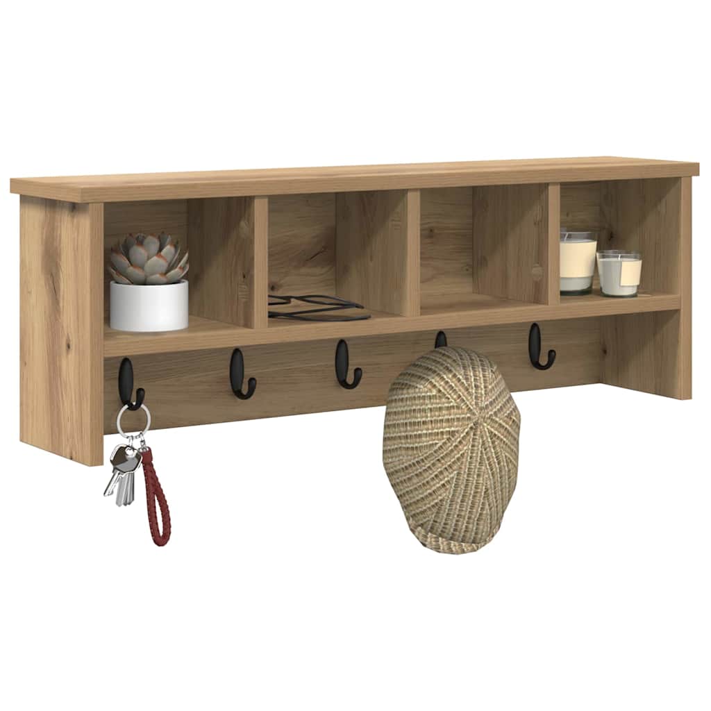 vidaXL Τοίχου Κρεμάστρα Επιτοίχιο Artisan Oak 75 x 16 x 26 εκ