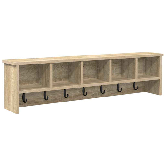 vidaXL Τοίχου Κρεμάστρα Επιτοίχιο Δρύς Sonoma 100 x 16 x 26 εκ