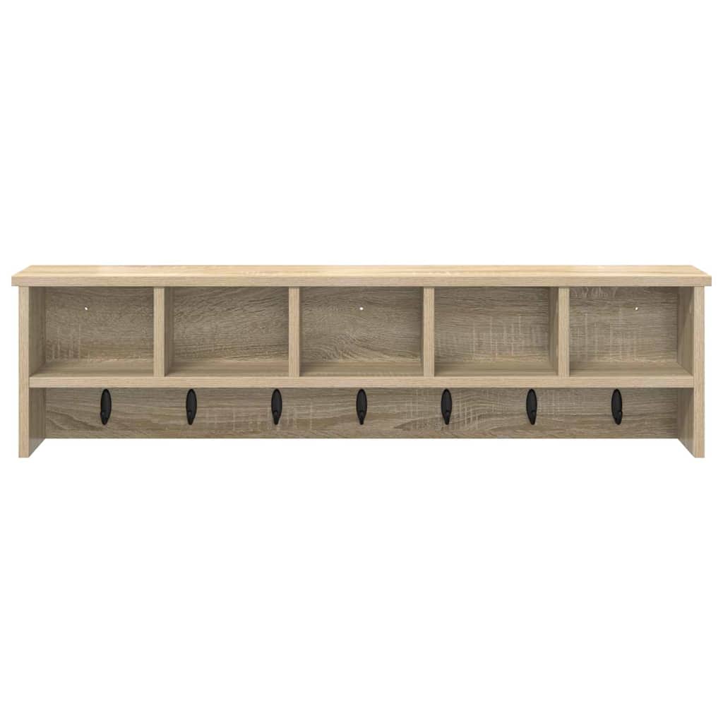 vidaXL Τοίχου Κρεμάστρα Επιτοίχιο Δρύς Sonoma 100 x 16 x 26 εκ